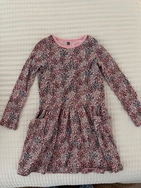 Tea Collection Pink floral Tiered Dress - Size 7